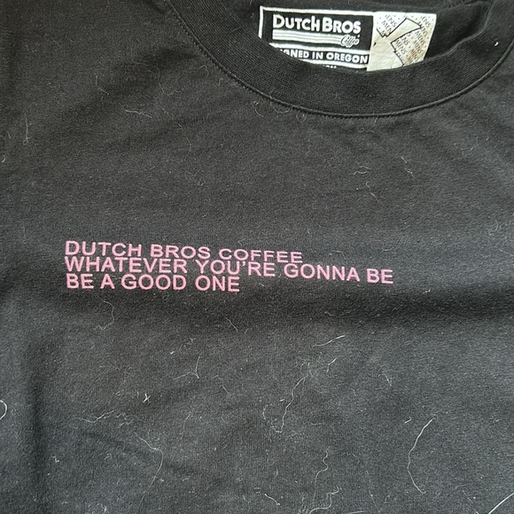 ✌️Dutch Bros Oversized Black T PINK “Whatever You’re..” XSMALL - Picture 8 of 8